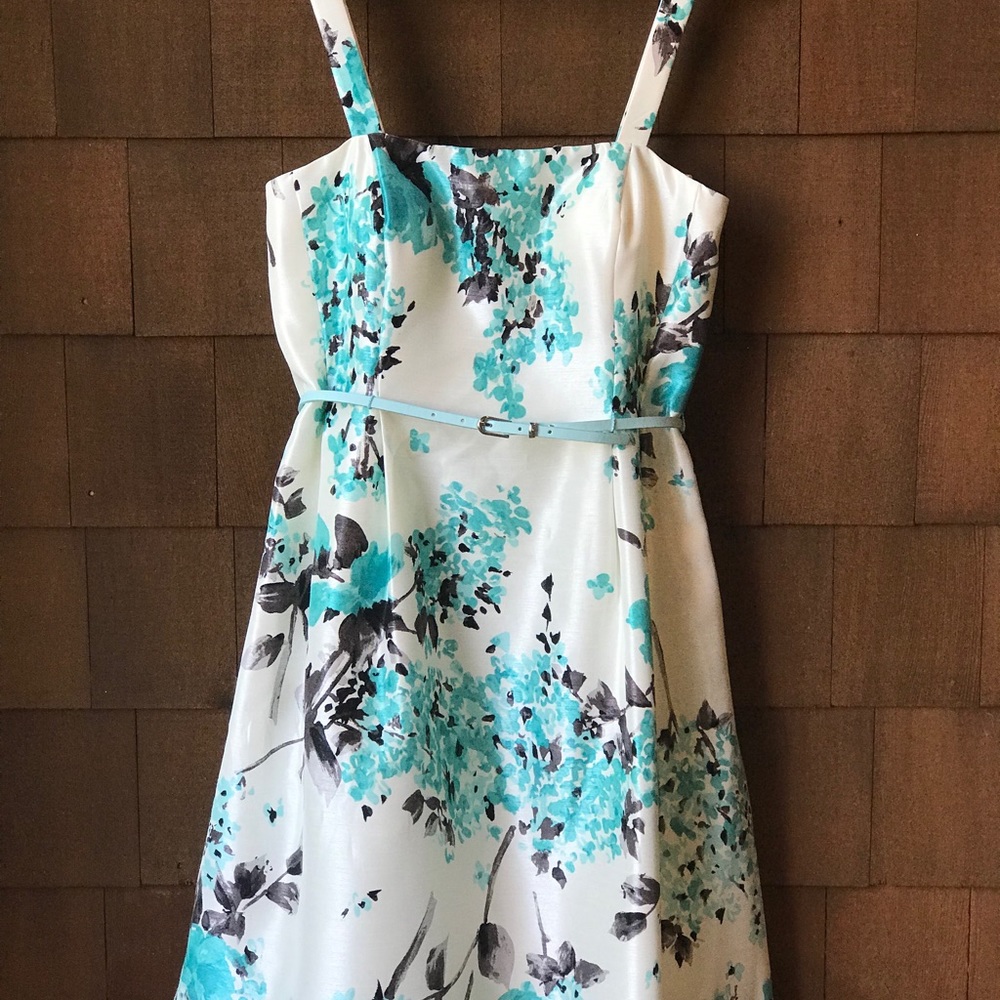 Teal Floral Swing Tea Dress Jessica Howard